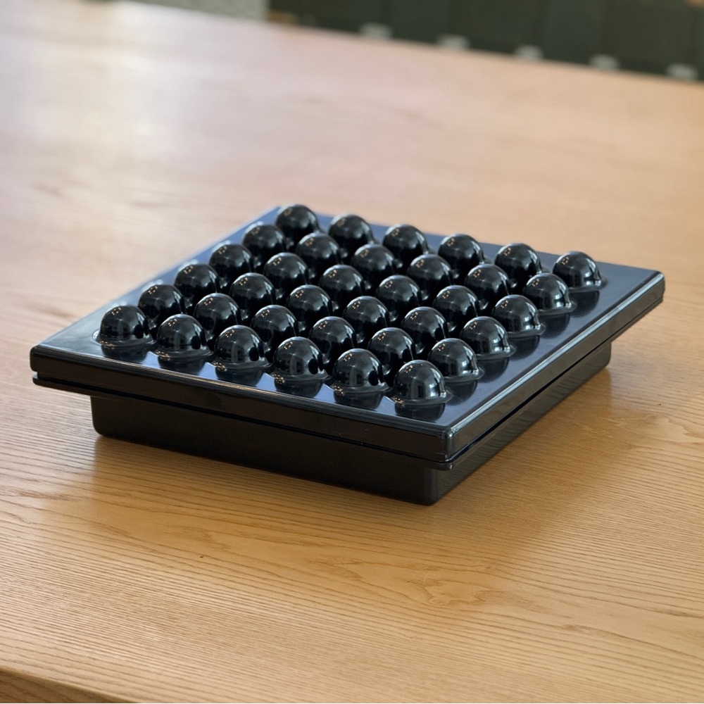 Ettore Sottsass, black Ashtray for Olivetti Synthesis, vintage 1970